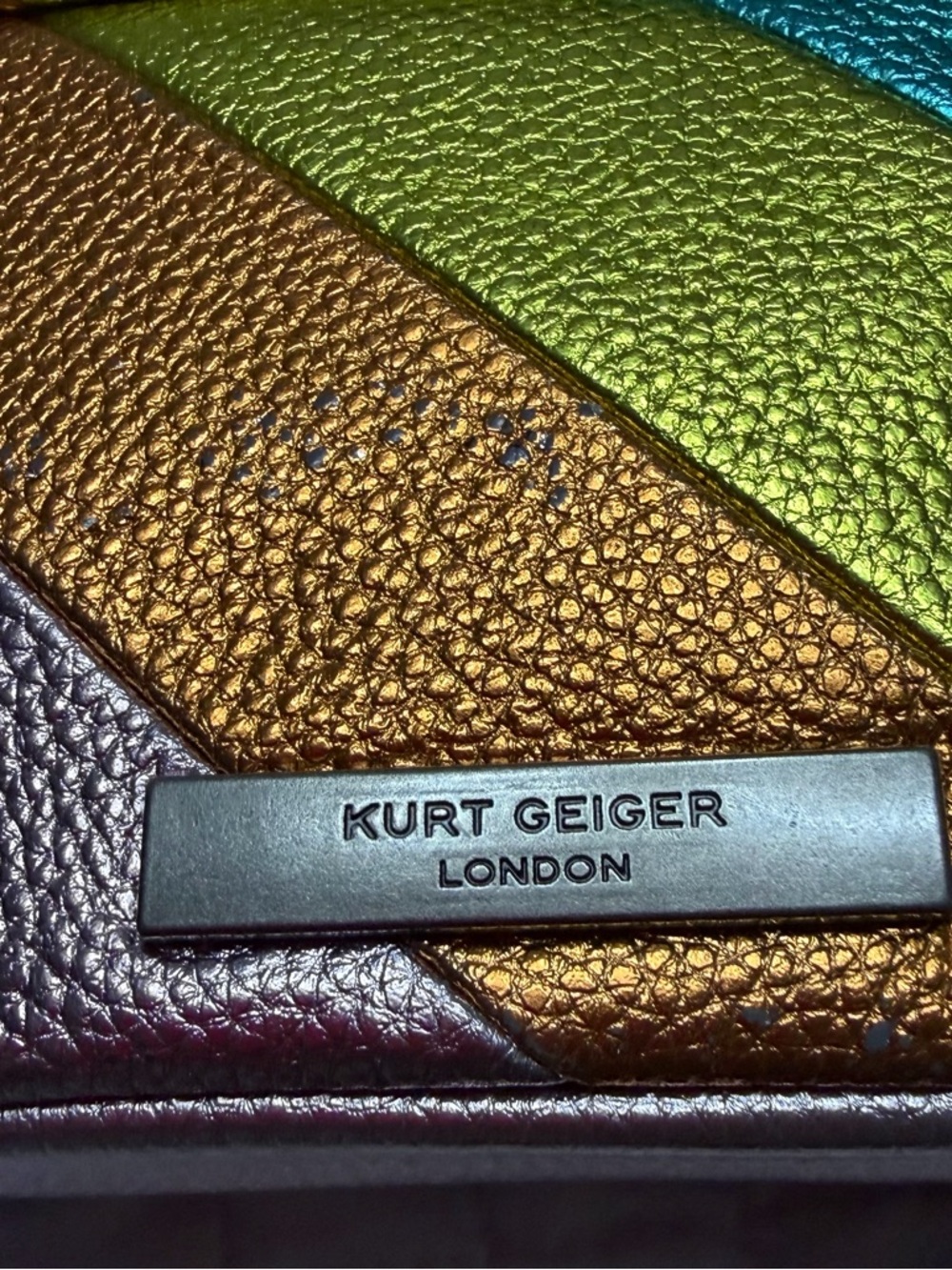 Kurt Geiger London Rainbow Metallic Kensington Chain Shoulder Bag - Picture 9 of 11